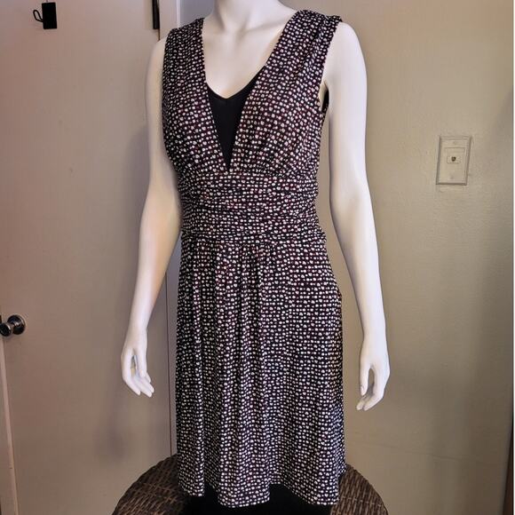 Studio 1940 Black Polka Dot Fit & Flare Midi Dress Size 8 Modest Church Career - Picture 8 of 9